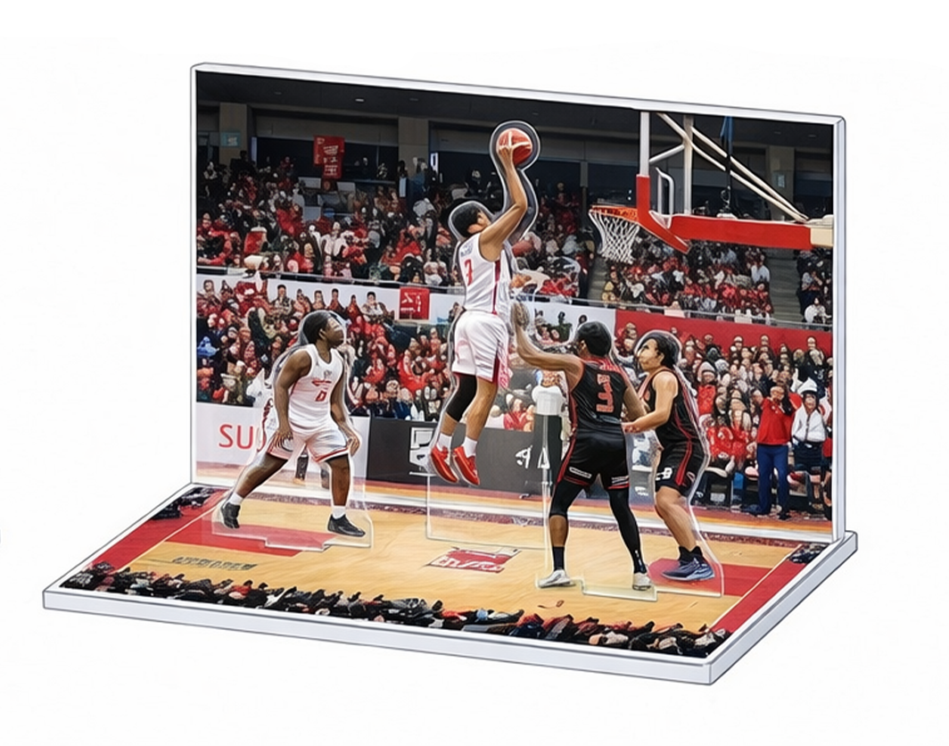 バスケのアクスタジオラマ制作例