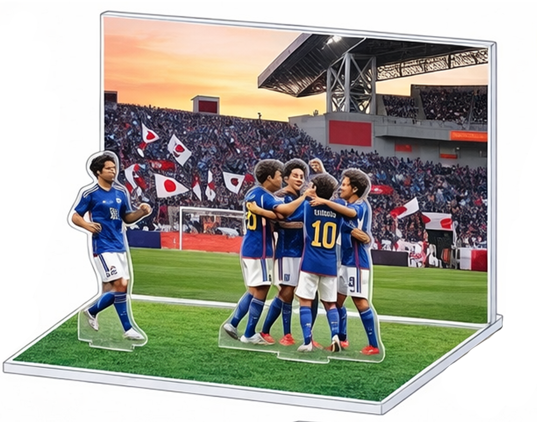 サッカーのアクスタジオラマ制作例